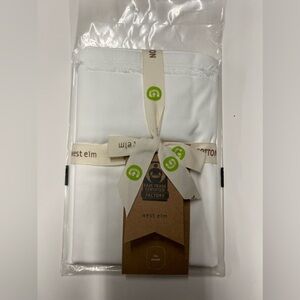 West Elm Set of 2 Frayed Edge White King Pillowcases NWT